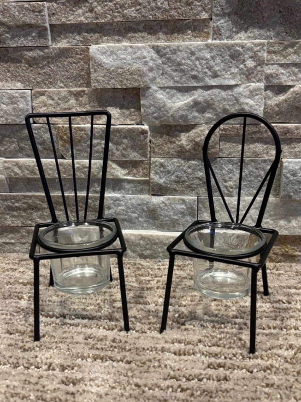 Mini Chair Tealight Candle Holders Set Of 2 - Picture 3 of 4